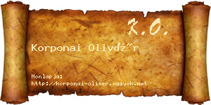 Korponai Olivér névjegykártya
