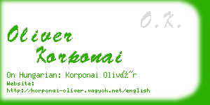 oliver korponai business card